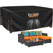 Enzeno Garden Furniture Cover,200X200X90cm Patio Set Cover Waterproof,420D Heavy Duty Oxford Polyester Garden Table Covers Windproof,Anti-UV for Chair