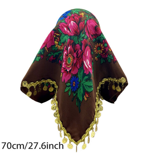 Lightweight Polyester Golden Glitters Scarf Headbands-brown 2