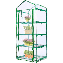 LATERN 4 Tier Greenhouse Replacement Cover, 160CM x 70CM x 50CM Clear PVC Small Plant Grow House Cover with Roll-Up Zipper Door for Plants Cold Frost