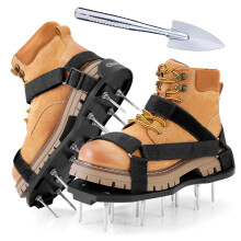 Ohuhu Lawn Aerator Shoes with Stainless Steel Shovel, Free-Installation Aerating Shoes with Hook & Loop Straps, Heavy Duty Spiked Aerating Sandals,