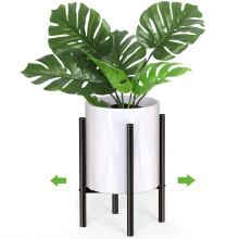 Mutool Adjustable Plant Stand, Metal Plant Stands Indoor Outdoor, Modern Plant Holders Plant Rack, Flower Stand Holder for 8-10 in Plant Pot, Black