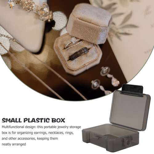 Small Plastic Storage Containers - Rectangular Mini Organizer with Hinged Lids for Small Items 1