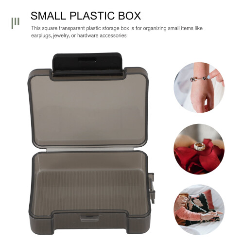 Small Plastic Storage Containers - Rectangular Mini Organizer with Hinged Lids for Small Items 2