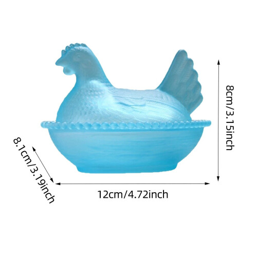 Chicken-Shaped Glass Storage Jar with Lid 2