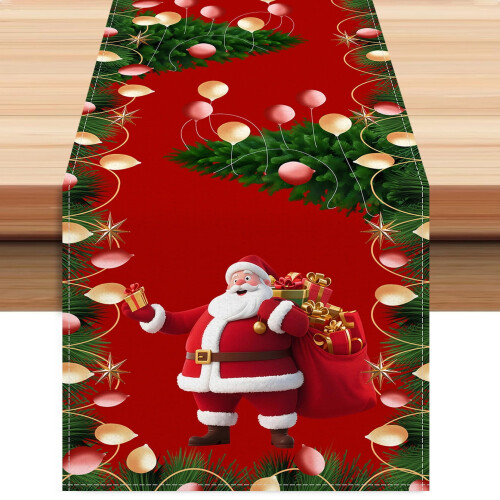 Christmas table runner red white snowflake design72x14