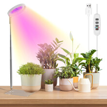 YUYMIKA Grow Lights for Indoor Plants Full Spectrum, 48 LEDs Plant Light for Indoor Plants with 2 Mounting Options, 3 Optional Spectrums, 3/9/12Hrs,