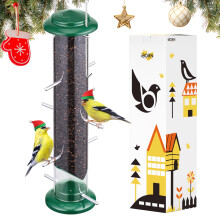 iBorn Metal Niger Seed Bird Feeder for Outdoors,Bird Feeders Hanging Hanging,Bird Seed feeder for Goldfinch?Bird Feeders for Small Birds with 12 Small