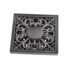 Shower Floor Drain Antique Brass Square 1 Piece