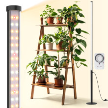 Barrina T10 Pro Standing Grow Light with Timer, 42W, 169 LEDs, Full Spectrum Vertical Grow Lights for Indoor Plants, Wide Coverage, 115cm to 165cm