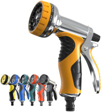 Hose Pipe Spray Gun, 9 Adjustable Patterns Garden Hose Spray Gun, Upgraded Garden Hose Nozzles & Spray Gun, Heavy Duty Metal Hose Spray Gun, Multi