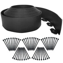 10M Garden Edging Borders,Lawn Edging Border[Extra Tall 4IN High] with 50pcs Stakes Flexible Landscape Edging Kit,Mini Plastic Fence for