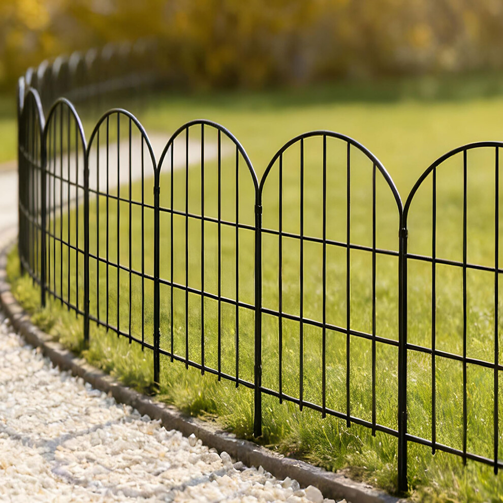 Thealyn Decorative Garden Fence 61Cm H X 33Cm W (10 Panels, Total Length 3.3M) Metal No Dig Fence Outdoor Border For Flower Bed, Yard, Animal 5051224482160