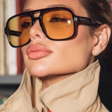 Damskie okulary przeciwsłoneczne vintage pilotki UV400, duża oprawka