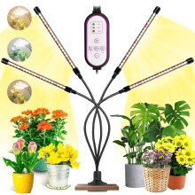 Garpsen Grow Lights for Indoor Plants, 80 LEDs Full Spectrum Led Plant Grow Light, 10 Dimming Level & 4 Heads Grow Lamp with Timer 360?Adjustable