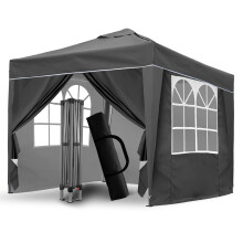 SANHENG Pop Up Gazebo, Pop Up Tent with Weights, Fully Waterproof, All Weather Gazebo ideal for Outdoor Party Camping (3x3m,Grey)