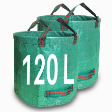 Singwow Garden Waste Bags 120L x 2 Heavy Duty Refuse Bags, Reusable Garden Sacks with Handles, Ideal for Collecting Yard Waste, Plant waste grass and
