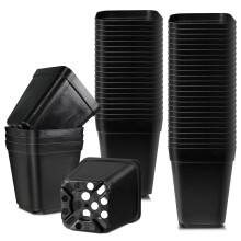 Muzhira Pots for Seed Starting/Cuttings, 5.5cm 50pcs Plastic Square Plant Nursery Pots,Seed Pot Flower Plant Container for Fruit, Vegetable, Plant,