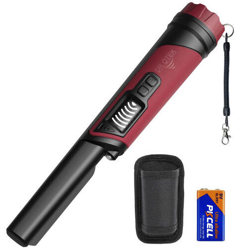 DR.?TEK Metal Detector Pinpointer, IP68 Fully Waterproof Handheld Pin Pointer with LCD Screen, Innovative Interference Cancellation Function, Higher