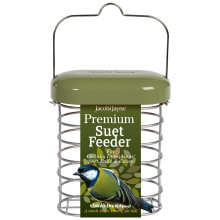 Fat Ball Feeder - Jacobi Jayne? Hanging Suet Feeder - Holds up to 6 Fat Balls or 2 Suet Cakes - Metal Squirrel Proof Bird Feeder for Wild Birds - Fat