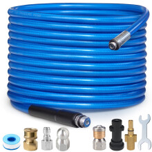 10M High Pressure Washer Drain 3000 PSI/180bar Hose Cleaning Kit Sewer Jetter Kit for Karcher K2 K3 K4 K5 K6 K7 Series & Bosch AQT Household Use