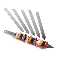 JD Europe 6pcs Turkish Adana Kebab BBQ Skewers. Stainless Steel Flat Wide Barbecue Skewers Length 41cm, Width 2.5cm and 2mm Thick