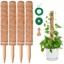 SPROUTMAVEN 49 inch/125 cm Tall Moss Pole for Plants, SproutMaven 4 x 16 Inch/41 cm Monstera Moss Pole kit for Indoor Outdoor Climbing Plants Lianas
