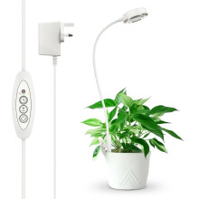 SANSI Grow Light for Indoor Plants, 4000K Sunlike White Full Spectrum Gooseneck Pot Clip LED Grow Lamp, 3/6/12H Timer (No Auto-on), 7 Brightness for