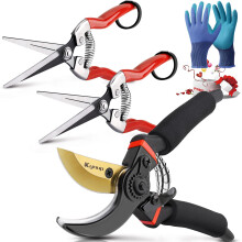 Kynup Garden Secateurs, 3 Pack Secateurs Heavy Duty, Stainless Steel Pruning Shears, Garden Cutter Clippers for Plants, Gardening Scissors with Garden
