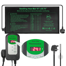 RC SLL Seedling Heat Mat 10" x 20.75" and Digital Thermostat Combo Set,Waterproof Plant Heating Mat with Thermostat Controller for Indoor Seed