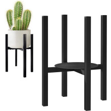 Jeackcelle Adjustable Plant Stand, Mid-Century Metal Flower Pot Stand with Trays Fit for Different Sized Pots, Heavy Duty Plant stands Holder Rack for