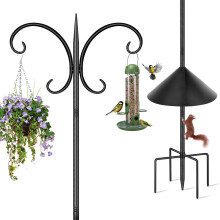 Bird Feeders Hanging Station, 223cm Free Standing Bird Feeding Station Heavy Duty Metal Bird Feeder Pole Stand with Squirrel Baffle, Shepherds Crook