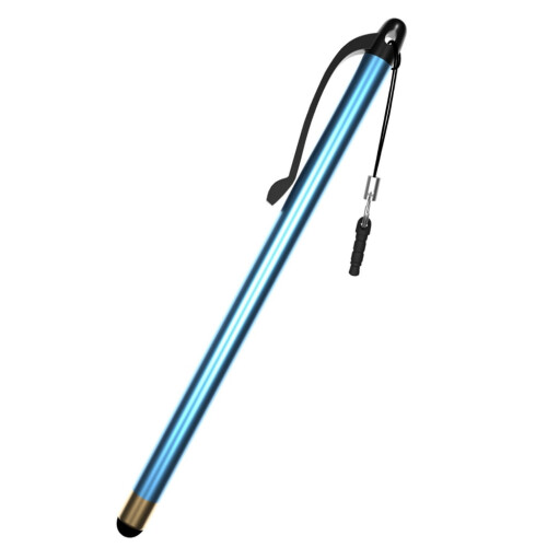 Penna stilo in metallo con design a uncino per dispositivi touchscreen.