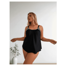 Damen-Tankini-Set mit Leopardenmuster und Shorts mit Bauchweg-Effekt