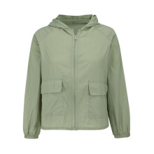 Women's Water Resistant Hooded Windbreaker Lightweight Packable Outdoor Jacket with Zippered Pockets