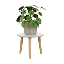 Bamworld Plant Stand Indoor Small Plant Table for Large Plants Wooden Plant Stool Tall Plant Holder for Living Room Bedroom Balcony White