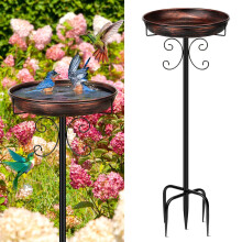 Yepper 35In Metal Bird Bath for Garden, Vintage Freestanding Birdbaths & Supports, Bird Baths Feeder Bowl for Outdoors Garden Patio Yard Lawn Decor,
