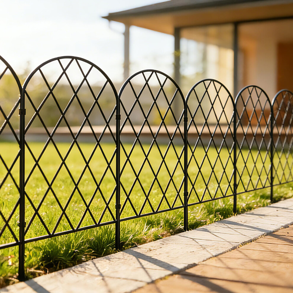 Thealyn Decorative Garden Fence 61Cm H X 33Cm W (10 Panels, Total Length 3.3M) Metal Fence No Dig Fence Outdoor Fence Border Fence Dog Fence For 5051225542139