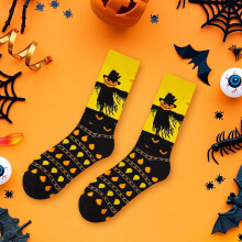 Knähöga Halloween-sockor, unisex, 1 par