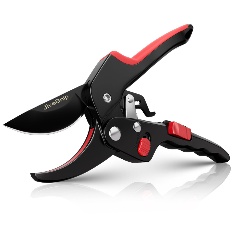 Jivesnip Professional Ratchet Anvil Garden Secateurs - Professional Bypass Pruning Shears For Plants, Hedges, And Flowers 5051224482696