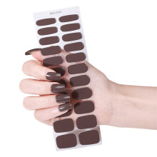 Adhesivos de gel de colores para uñas, cobertura completa, 22 piezas
