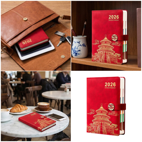 2026 Schedule Planner Daily Planner Multifunctional Travel-Red 2