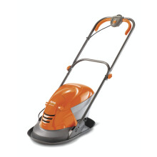 Flymo Hover Vac 250 Electric Hover Collect Lawn Mower - 1400W, 25cm Cutting Width, 15L Grass Box, Ambidextrous Handles, Folds Flat, Orange and Grey