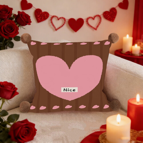 Cuscino a forma di cuore "Amore" 40x40 cm con fodera sfoderabile