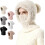 Gorro feminino térmico de malha com capuz, cachecol e máscara cinza 1