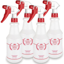 Uineko Airbee Plastic Spray Bottle (4 Pack, 24 Oz, All-Purpose) Heavy Duty Spraying Bottles Leak Proof Mist Empty Water Bottle for Cleaning Solution