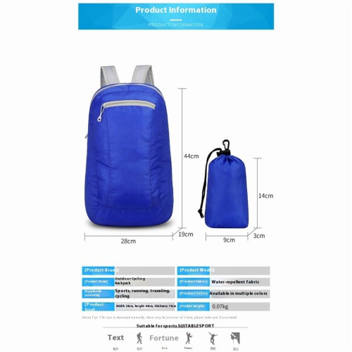 Dark Blue Lightweight Water-Resistant Camping Backpack 1