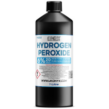 Onyx Hydrogen Peroxide 6% Pure Food Grade, Unstabilized and Additive Free, 20 Vols (1 Litre)