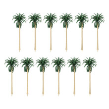 20 pcs Mini Coconut Tree Decorations Green Plastic