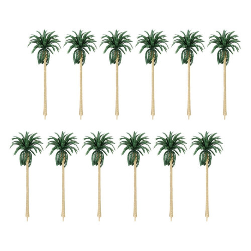 20 pcs Mini Coconut Tree Decorations Green Plastic