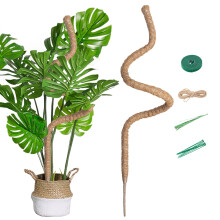 Mcbazel Moss Pole,160CM/63inch Bendable Coir Plant Poles for Climbing Plants Support, Indoor Outdoor Cheese Monstera Plant Support with Cable Ties &